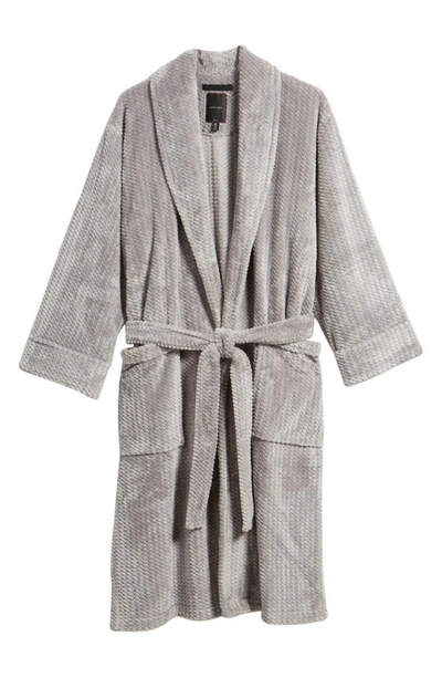 Shop Daniel Buchler Mosaic Shine Plush Robe In Grey