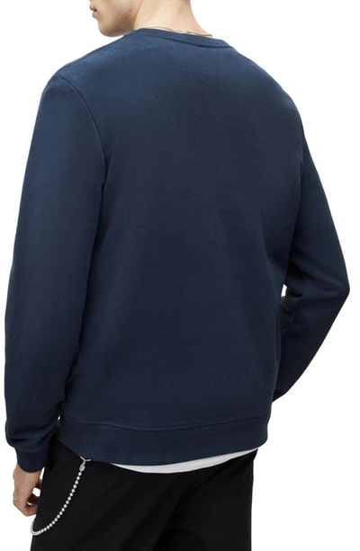 Shop Allsaints Raven Slim Fit Crewneck Sweatshirt In Sea Dive Blue
