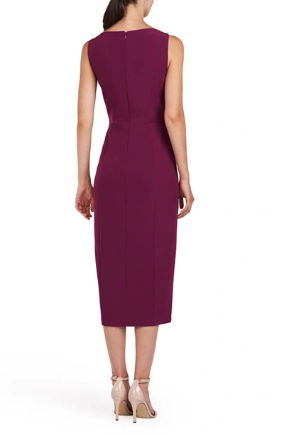 Shop Kay Unger Brynn Ruffle Midi Sheath Dress In Boysenberry