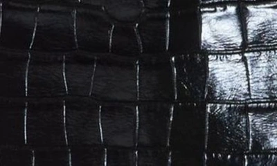Shop Versace Croc Embossed Leather Pencil Skirt In Black