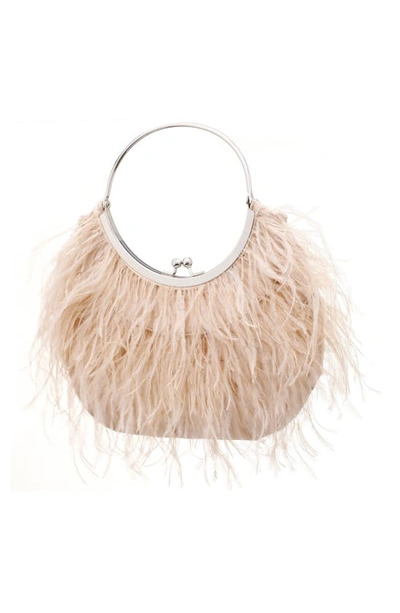 Shop Nina Splash Feather Handbag In Pearl Rose