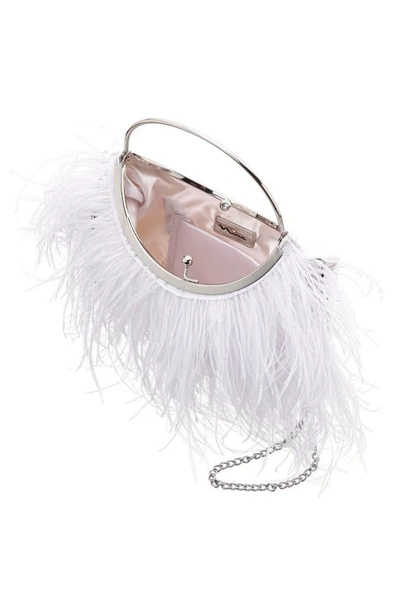 Shop Nina Splash Feather Handbag In White
