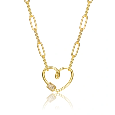 Rachel Glauber 14k Gold Plated Cubic Zirconia Charm Necklace In White