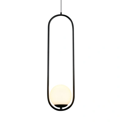 Vonn Lighting Capri Vcp2105bl 7" Integrated Led Pendant Lighting Fixture In Black With Glass Shade