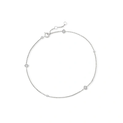 Shop Rs Pure By Ross-simons Diamond Anklet In Sterling Silver In Multi