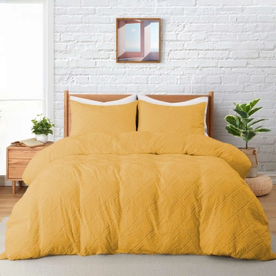 Shop Puredown 3 Piece Lightweight Clipped Duvet Cover Sets, Queen Or King Sized Bedding Sets