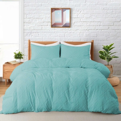 Shop Puredown 3 Piece Lightweight Clipped Duvet Cover Sets, Queen Or King Sized Bedding Sets