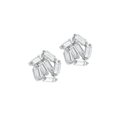 Adornia Multi Shape Cluster Crystal Stud Earrings Silver In Silver