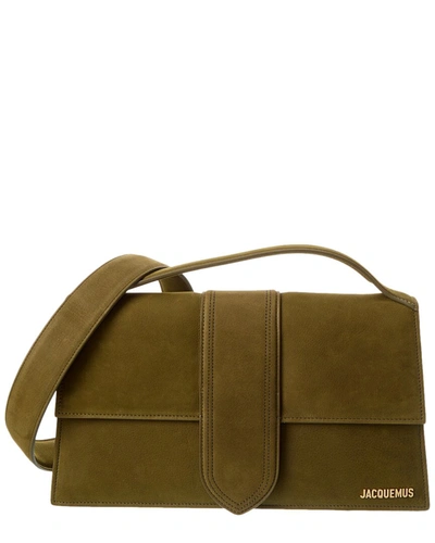 Shop Jacquemus Le Bambinou Leather Shoulder Bag In Green