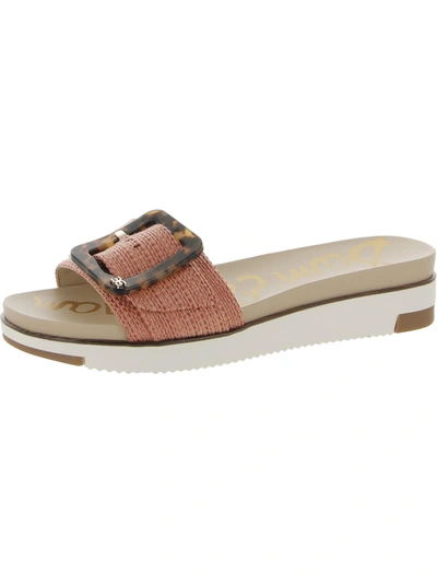 Shop Sam Edelman Ariane Womens Buckle Slip On Slide Sandals In Multi