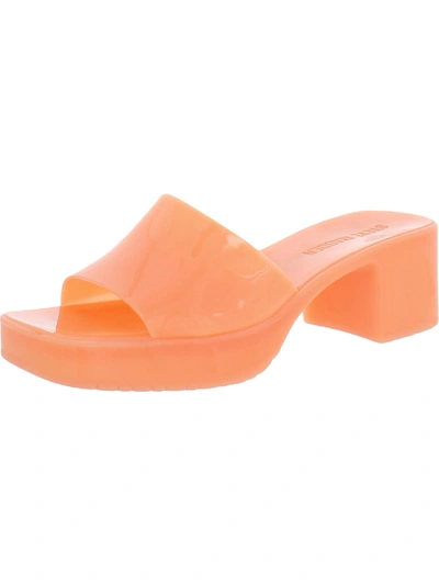 Shop Steve Madden Harlin Womens Square Toe Slip On Heel Sandals In Orange