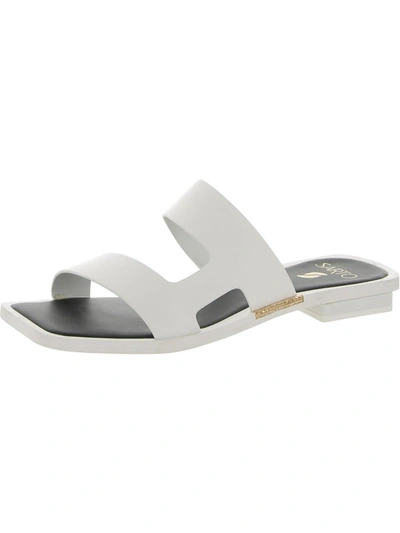 Shop Sarto Franco Sarto Emily Womens Leather Open Toe Slide Sandals In White