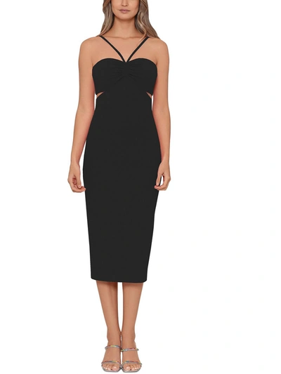Shop Xscape Womens Cut-out Midi Bodycon Dress In Black