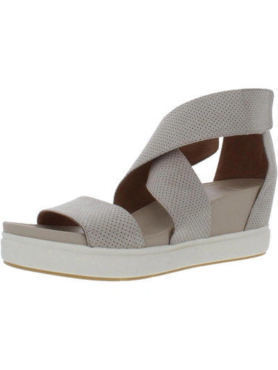 Shop Dr. Scholl's Sheena Womens Faux Leather Ankle Strap Flatform Sandals In White