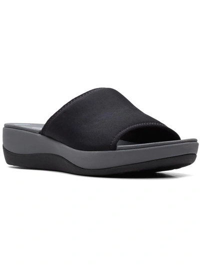 Shop Cloudsteppers By Clarks Arla Nora Womens Cushioned Footbed Peep-toe Slide Sandals In Black