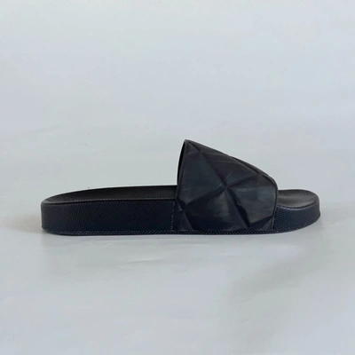 Pre-owned Bottega Veneta Chocolate Brown Rubber Quilted Slides