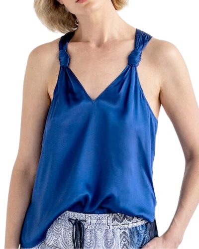 Shop Go By Go Silk Tied Up In Knots Tank In Cobalt In Blue