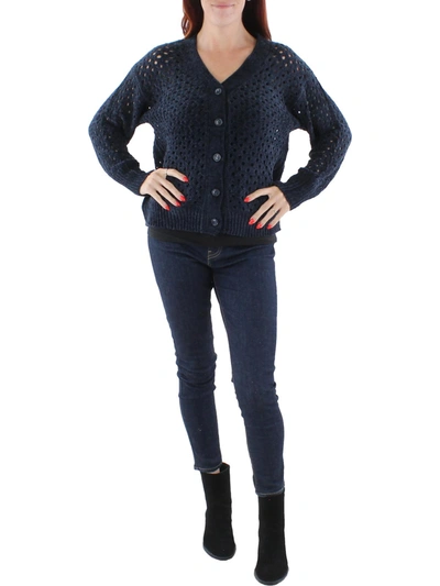 Shop Bcbgmaxazria Womens Knit Layering Cardigan Sweater In Blue