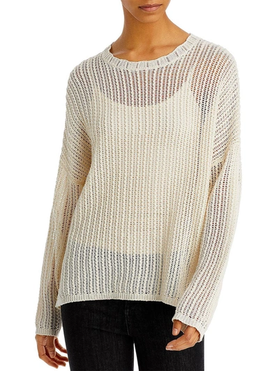 Shop Rag & Bone Womens Crewneck Open Stitch Pullover Sweater In Multi