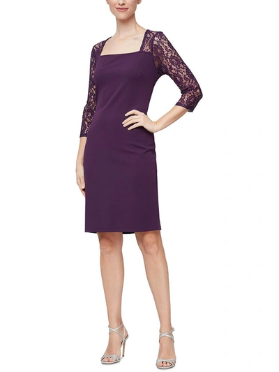 Shop Slny Womens Lace Mini Sheath Dress In Purple