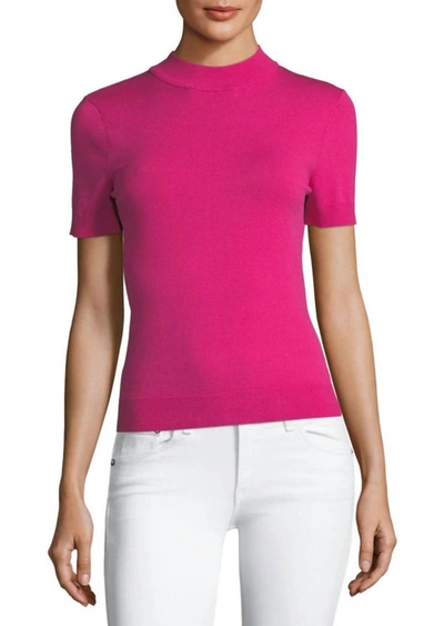 Milly Women Mock Neck Top In Raspberry In Multi
