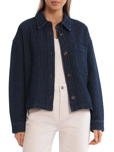 Shop Bagatelle Womens Knit Midi Shirt Jacket In Multi