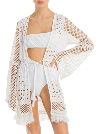 Shop Ramy Brook Juna Womens Eyelet Mesh Cover-up In White