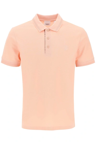 Shop Burberry Eddie Polo Shirt In Organic Piqué Men In Pink