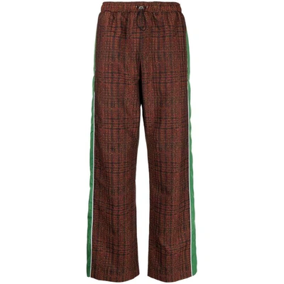 Ahluwalia Grove Tailored Trouser Pants Brown In Red/black