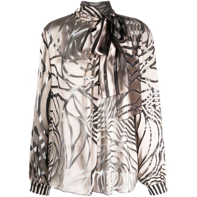 Shop Alberta Ferretti Shirts In Neutrals/black