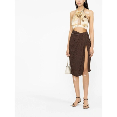 Shop Alessandra Rich Tops In Neutrals/brown