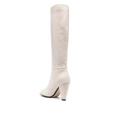 Alevì Knee-length 100mm Cone-heel Boots In Neutrals