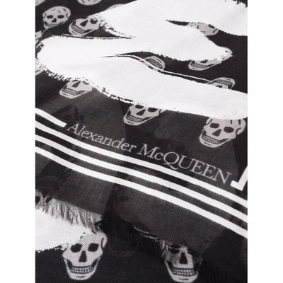 Shop Alexander Mcqueen Scarves In Black/white