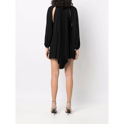 Alexandre Vauthier Crystal-embellished Pleated Mini Dress In Black