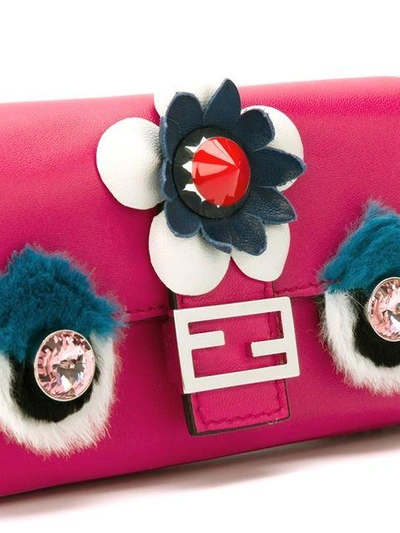 Shop Fendi Micro Baguette Crossbody Bag - Pink