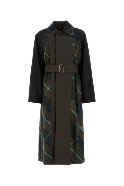 Burberry Reversible Check Water-resistant Belted Coat In Black