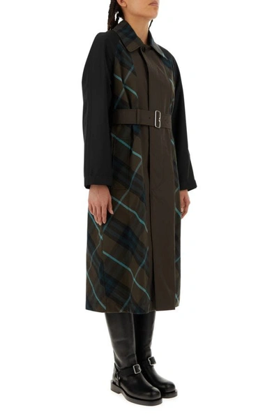 Shop Burberry Woman Embroidered Gabardine Bradford Trench Coat In Black