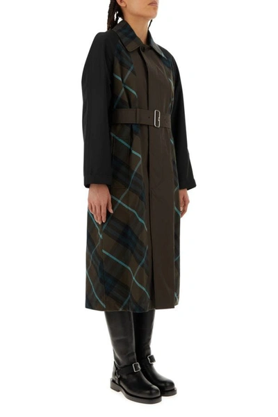 Burberry Embroidered Gabardine Bradford Trench Coat In Black