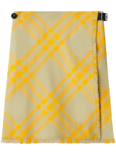 Shop Burberry Skirts In Hunter Ip Check
