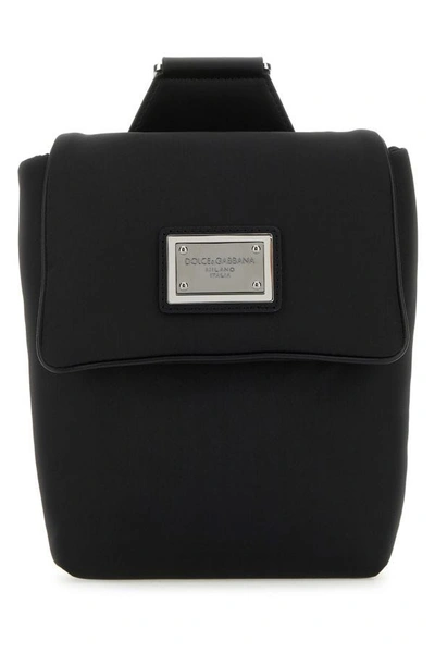 Shop Dolce & Gabbana Man Black Nylon Belt Bag