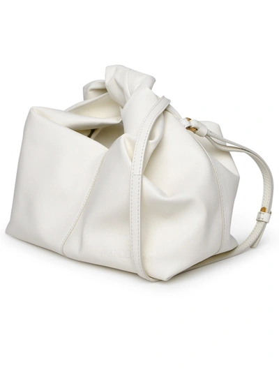Shop Jw Anderson Woman  White Leather Hobo Twister Bag