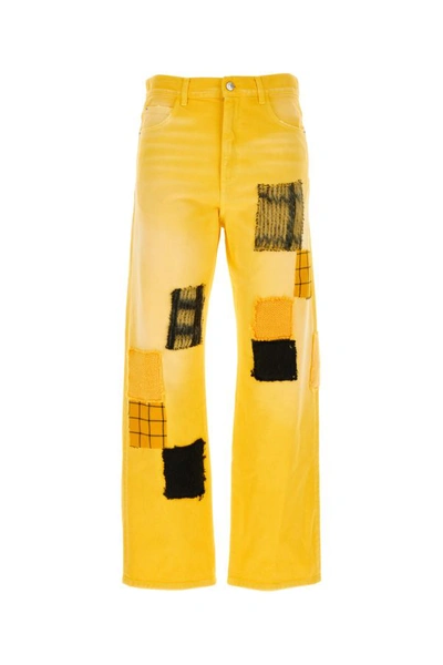Shop Marni Man Yellow Denim Jeans