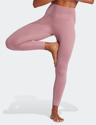 Shop Adidas Originals Adidas Yoga Essentials High-waisted Leggings In Pink