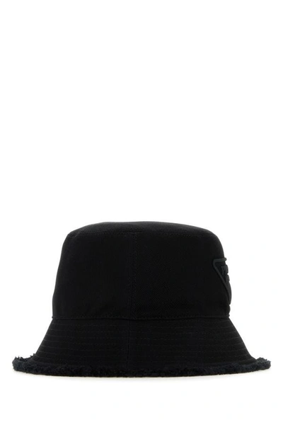 Shop Prada Woman Black Cotton Hat