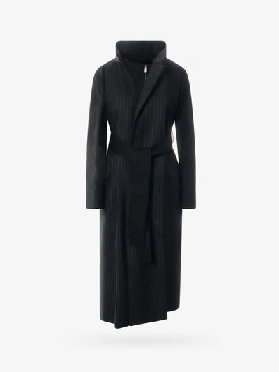 Shop Sacai Woman Coat Woman Black Coats
