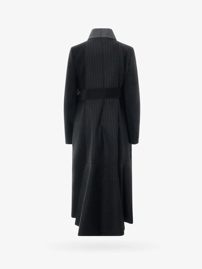 Shop Sacai Woman Coat Woman Black Coats
