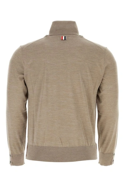 Shop Thom Browne Man Dove Grey Wool Blend Sweater