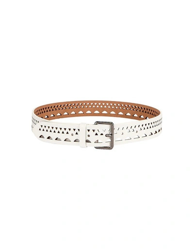 Shop Alaïa Perforated Leather Belt In White