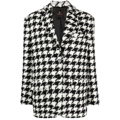 Shop Anine Bing Coats In Black/white