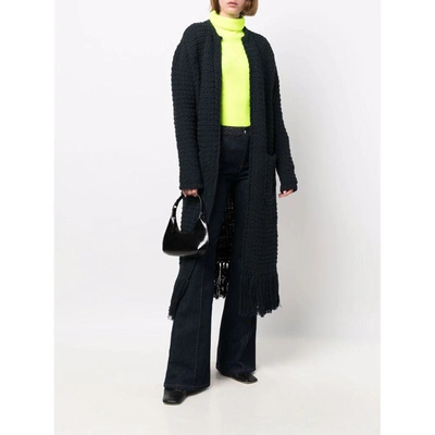 Antonino Valenti Chunky-knit Frayed-edge Cardi-coat In Blue